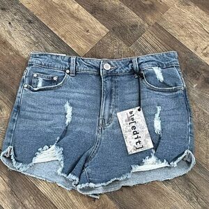 Blu Edit Womens Size 9/29 Blue Super High Waist Jean Shorty Cut Off Shorts. NWT